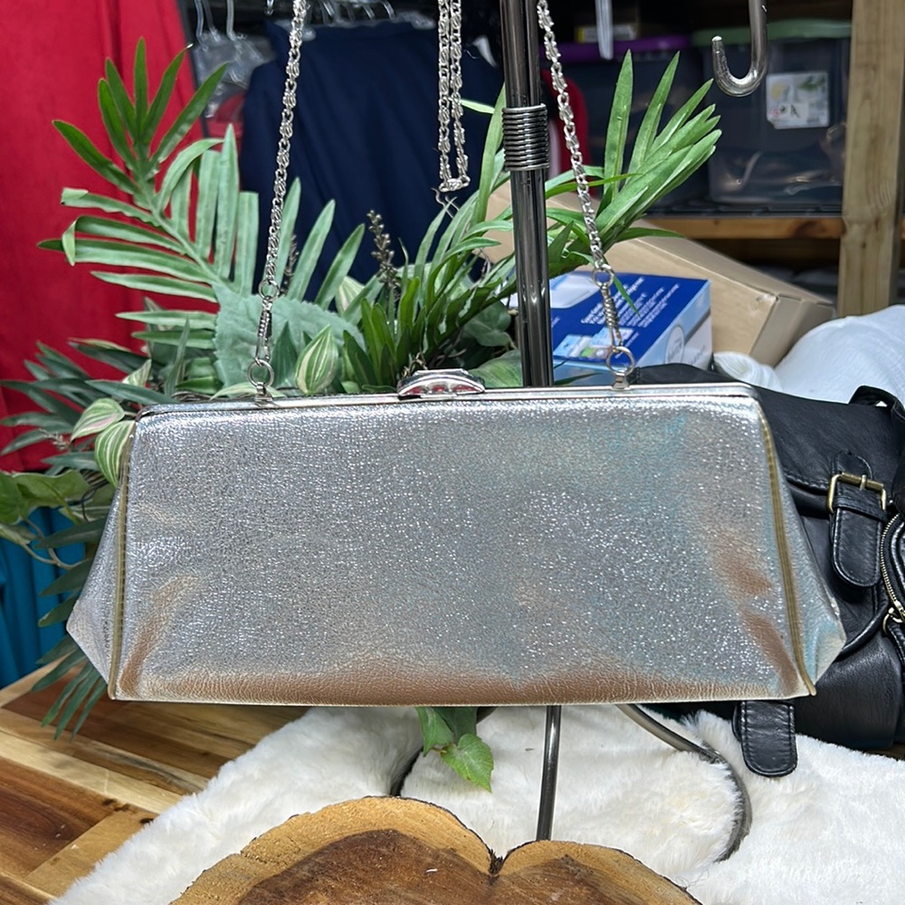 Sliver clutch‎ evening bag shiny
